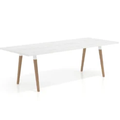 Mesa de reuniones rectangular Arki, gran formato, patas de madera