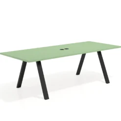 Mesa de reuniones rectangular UvePro fondo 100cm, estructura negra