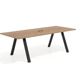 Mesa de reuniones rectangular UvePro fondo 100cm, estructura negra
