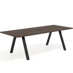 Mesa de reuniones rectangular UvePro fondo 100cm, estructura negra