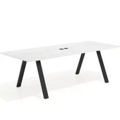Mesa de reuniones rectangular UvePro fondo 100cm, estructura negra