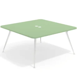 Mesa de reuniones Tekno, fondo 160, patas aluminio inyectado, estructura cromada