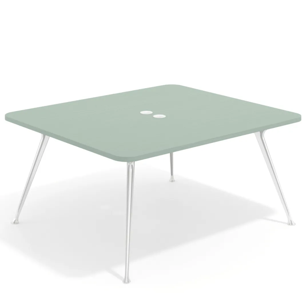 Mesa de reuniones Tekno fondo 140, patas aluminio inyectado, estructura cromada