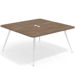 Mesa de reuniones Tekno, fondo 160, patas aluminio inyectado, estructura cromada