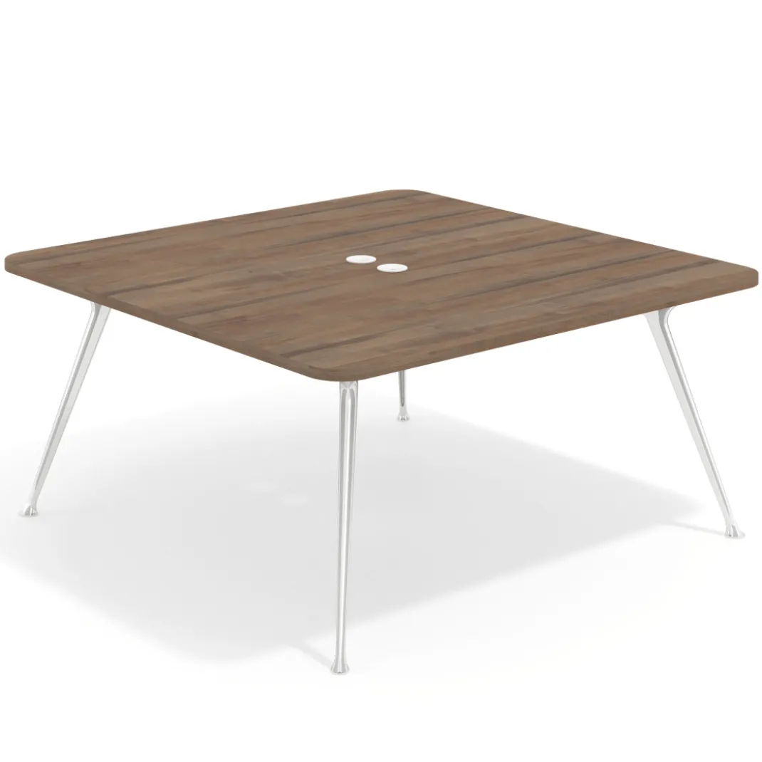 Mesa de reuniones Tekno, fondo 160, patas aluminio inyectado, estructura cromada