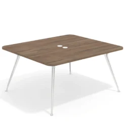 Mesa de reuniones Tekno fondo 140, patas aluminio inyectado, estructura cromada