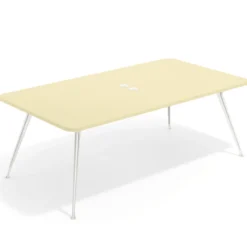 Mesa de reuniones Tekno gran formato, fondo 120, patas aluminio inyectado, estructura cromada
