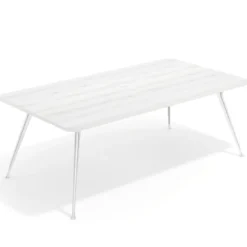 Mesa de reuniones Tekno gran formato, fondo 120, patas aluminio inyectado, estructura cromada