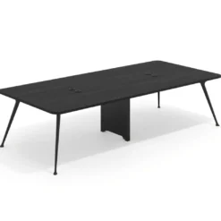 Mesa de reuniones Tekno gran formato, fondo 140, patas aluminio inyectado, estructura negra