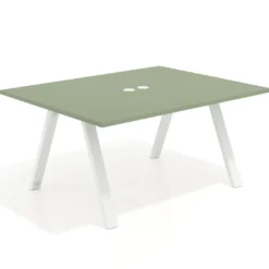 Mesa doble individual para coworking UvePro fondo 126 cm estructura blanca