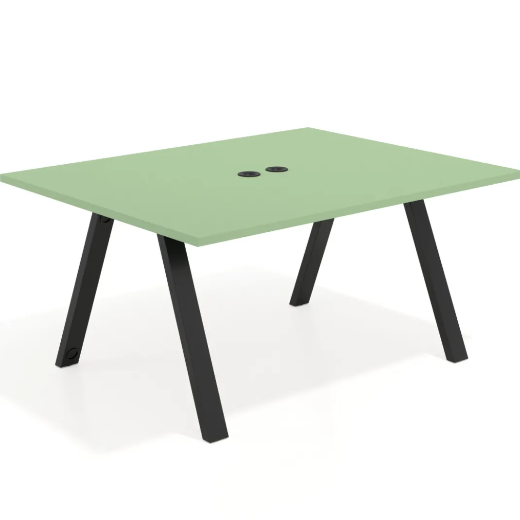 Mesa doble individual para coworking UvePro fondo 126 cm estructura negra