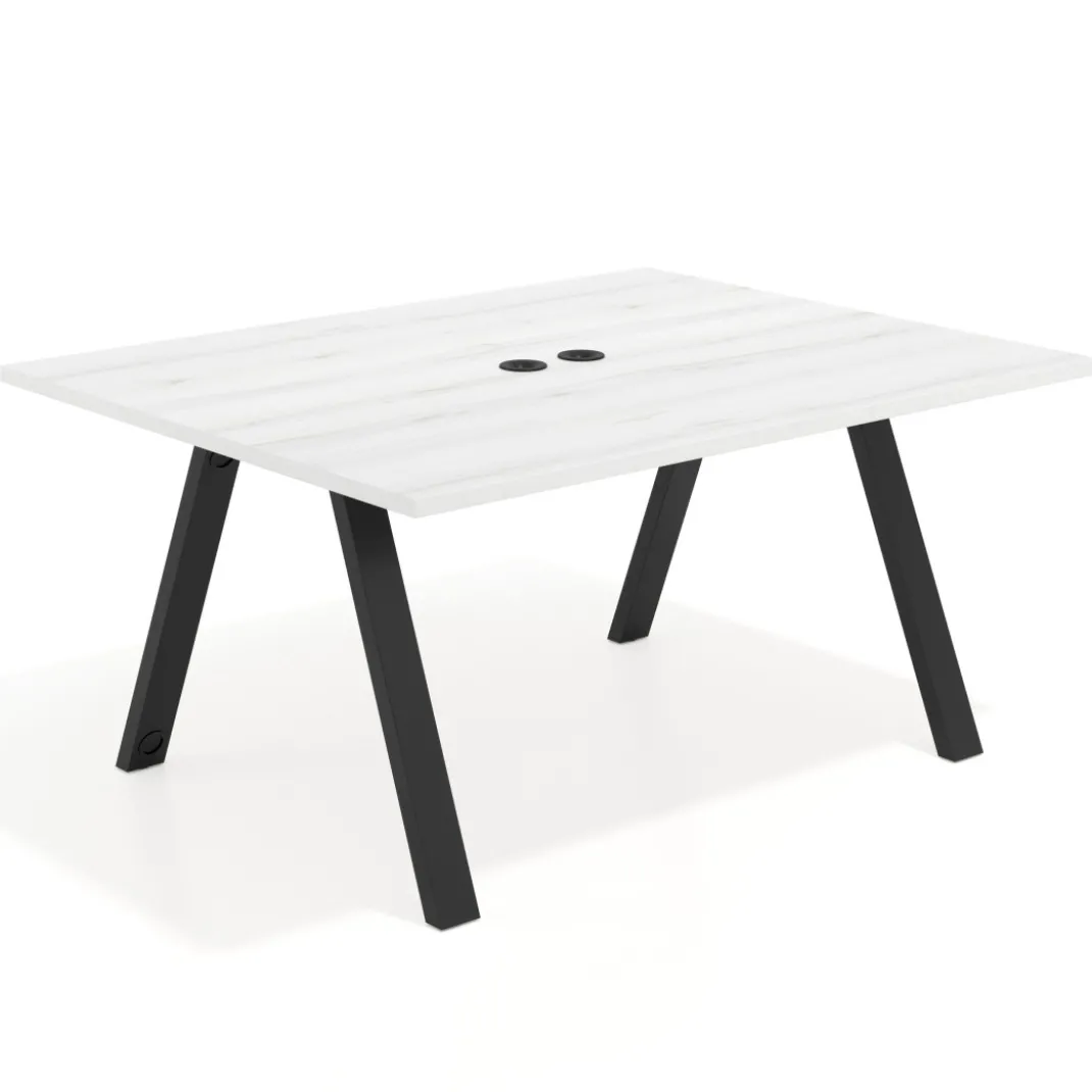 Mesa doble individual para coworking UvePro fondo 126 cm estructura negra