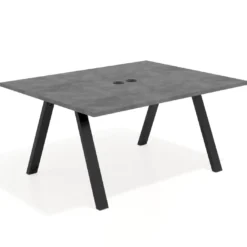 Mesa doble individual para coworking UvePro fondo 126 cm estructura negra