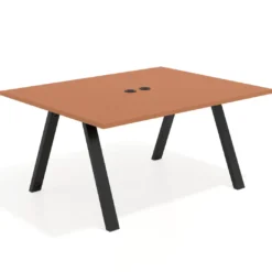 Mesa doble individual para coworking UvePro fondo 126 cm estructura negra