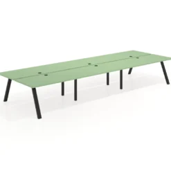 Mesa multipuesto UvePro Bench triple, fondo 166 cm, estructura negra