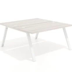 Mesa multipuesto UvePro Bench fondo 166 cm, estructura blanca