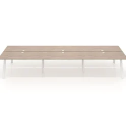 Mesa multipuesto UvePro Bench triple, fondo 166 cm, estructura blanca