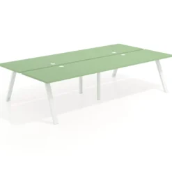 Mesa multipuesto UvePro Bench doble, fondo 166 cm, estructura blanca