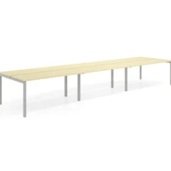 Mesa oficina multipuesto bench triple Kube, fondo 126 cm, estructura aluminio