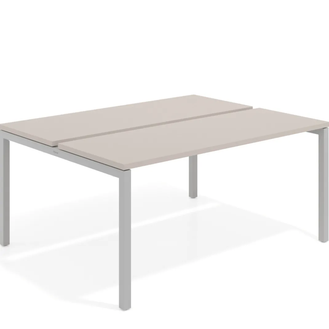 Mesa oficina multipuesto bench Kube fondo 126 cm estructura aluminio