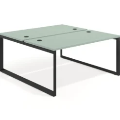 Mesa oficina multipuesto bench Delta fondo 166cm estructura negra