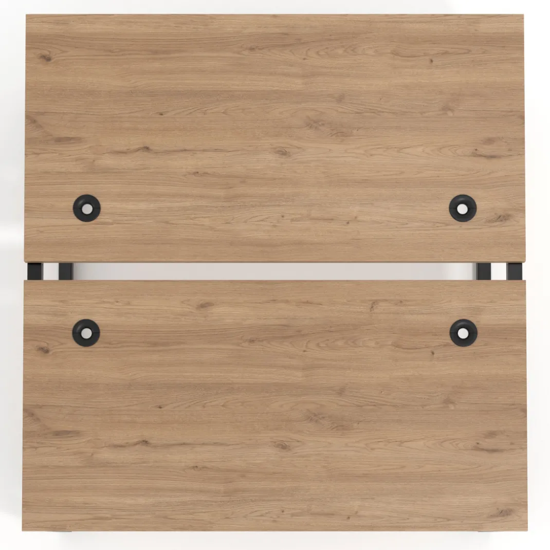 Mesa oficina multipuesto bench Delta fondo 166cm estructura negra