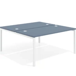 Mesa oficina multipuesto bench Kube fondo 166 cm estructura blanca