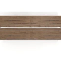 Mesa oficina multipuesto bench doble Kube, fondo 126 cm, estructura aluminio