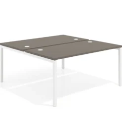 Mesa oficina multipuesto bench Kube fondo 166 cm estructura blanca
