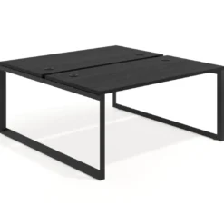 Mesa oficina multipuesto bench Delta fondo 166cm estructura negra