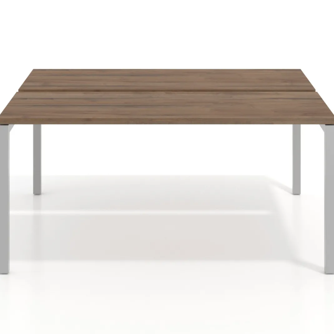 Mesa oficina multipuesto bench Kube fondo 126 cm estructura aluminio