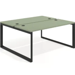 Mesa oficina multipuesto bench Delta fondo 142cm estructura negra