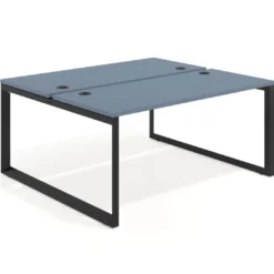 Mesa oficina multipuesto bench Delta fondo 142cm estructura negra
