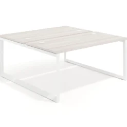 Mesa oficina multipuesto bench Delta fondo 166cm estructura blanca
