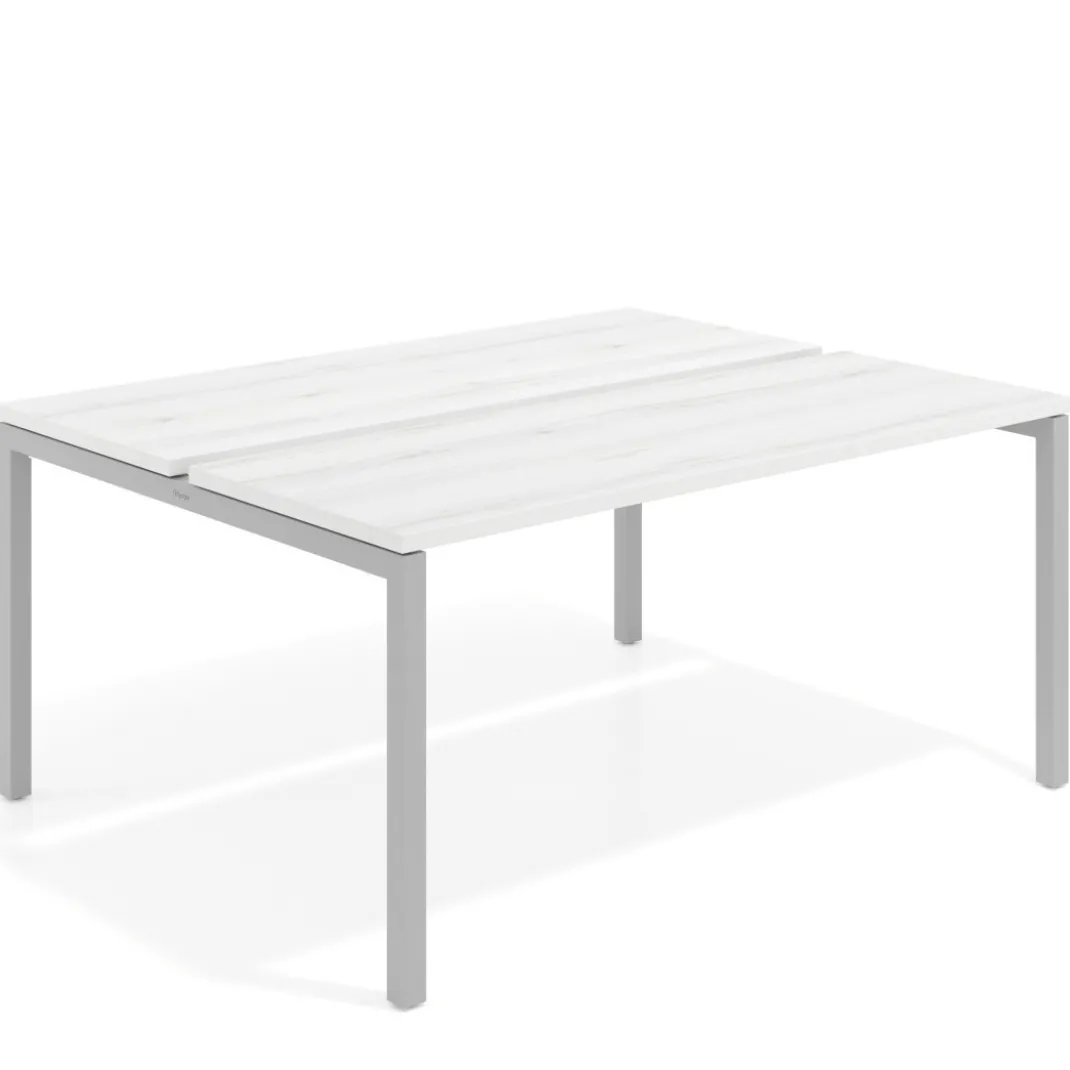 Mesa oficina multipuesto bench Kube fondo 126 cm estructura aluminio