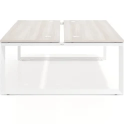 Mesa oficina multipuesto bench Delta fondo 166cm estructura blanca