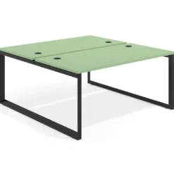 Mesa oficina multipuesto bench Delta fondo 166cm estructura negra