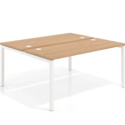 Mesa oficina multipuesto bench Kube fondo 142cm estructura blanca