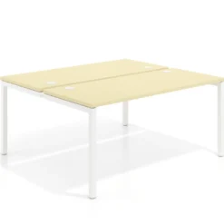 Mesa oficina multipuesto bench Kube fondo 142cm estructura blanca