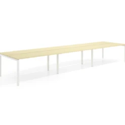 Mesa oficina multipuesto bench triple Kube, fondo 126 cm, estructura blanco