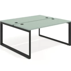 Mesa oficina multipuesto bench Delta fondo 142cm estructura negra