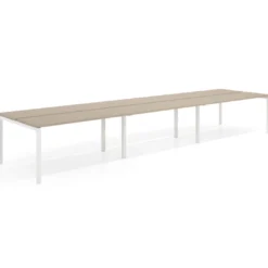 Mesa oficina multipuesto bench triple Kube, fondo 126 cm, estructura blanco