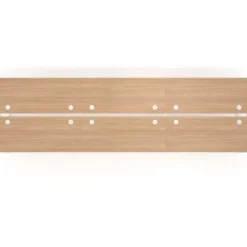 Mesa oficina multipuesto bench Delta triple, fondo 142cm, estructura blanca