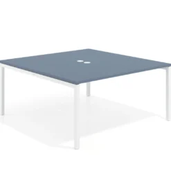 Mesa para coworking encimera continua fondo 166 cm estructura blanco