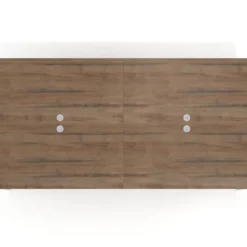 Mesa para coworking Kube doble, encimera continua fondo 166 cm, estructura aluminio