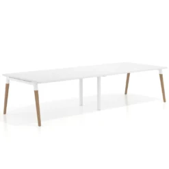 Mesa para reuniones Arki doble con fondo 126 cm, coworking, sobre recto