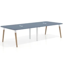 Mesa para reuniones Arki doble con fondo 126 cm, coworking, sobre curvo