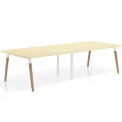 Mesa para reuniones Arki doble con fondo 126 cm, coworking, sobre curvo