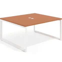 Mesa para reuniones rectangular fondo 142 cm, estructura blanca