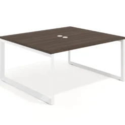 Mesa para reuniones rectangular fondo 142 cm, estructura blanca